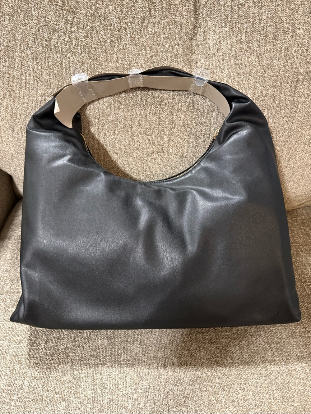 a new day Black Soft Faux-Leather Shoulder Bag